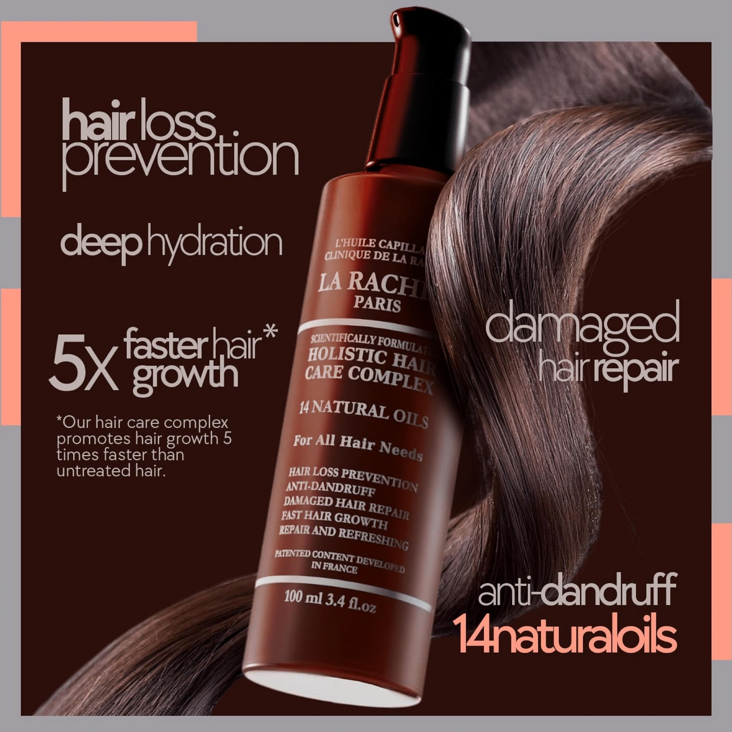 Hair Growth Oil for Thicker Stronger Hair - Vegan Rosemary Castor Oil Blend with Almond Coconut Pumpkin Seed and Black Seed Oils | Natural Scalp Oil for Growth and Shine | 14 Natural Oils 3.4 fl oz