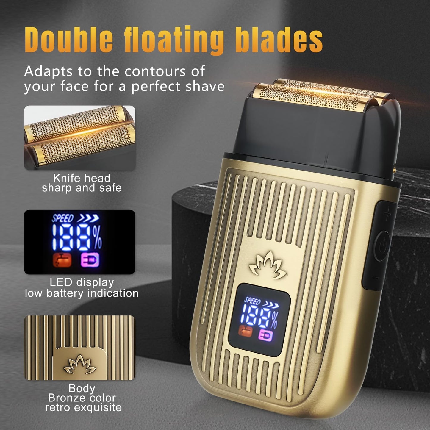 Bomxin Hair Clippers for Men Professional, T-Blade Barber Clippers and Trimmer Set, 4 in 1 Mens Cordless Hair Clipper for Barber Kit, Foil Thaver and Nose Trimmer for Men with LED Display