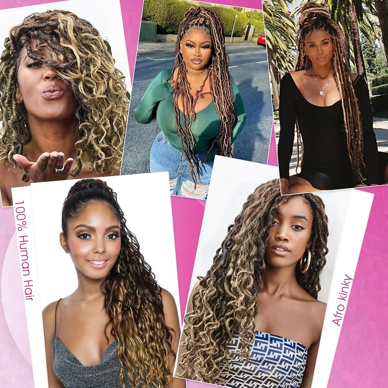 Highlight 16 Inch Afro Kinky Human Hair Bulk for Braiding 50g/Pack
