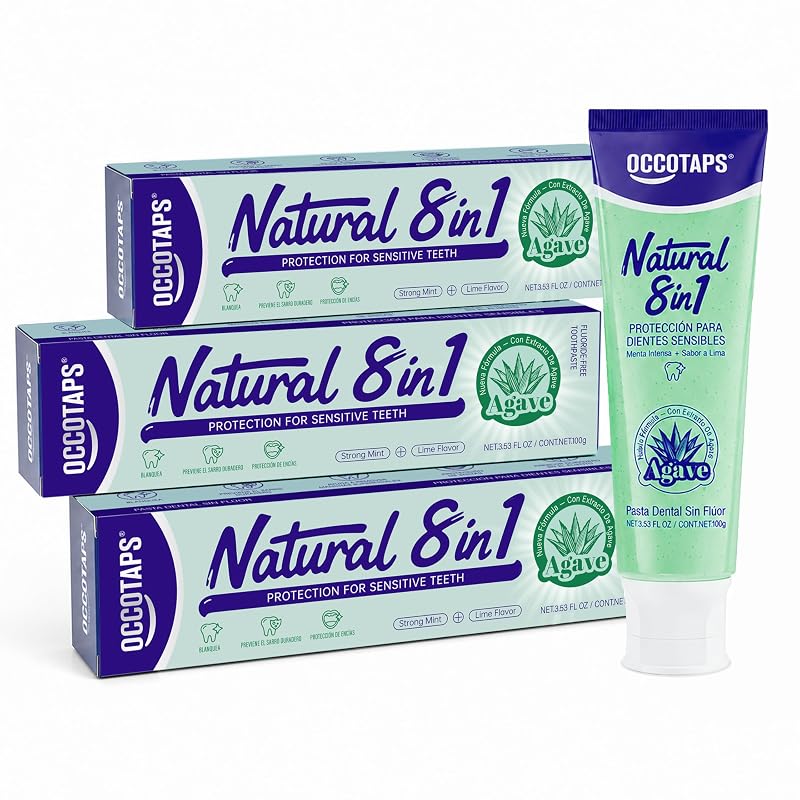 fluoride-free agave toothpaste for sensitive teeth — 3 x 3.53 fl oz pack