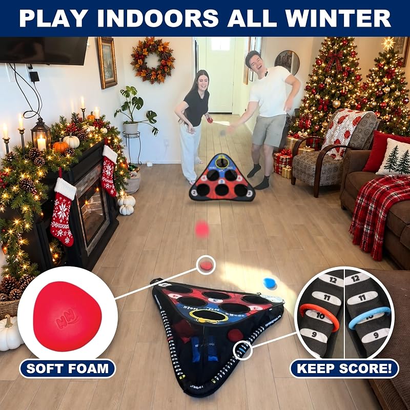 Skip N' Hole Floating Pool Cornhole Game Set (2 Targets) – Waterproof Stonne Skipping Toy