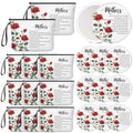 10pc Mother's Day Gift Set: Red Rose Cosmetic Bags & Inspirational Compact Mirrors