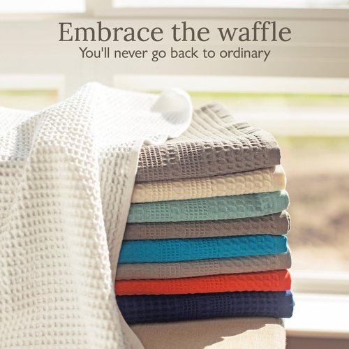 GILDEN TREE Waffle Towels Quick Dry Lint Free Thin, 2 Pack Bath Sheets 40x80 Oversized Extra Large for Adults, Classic Style (White)