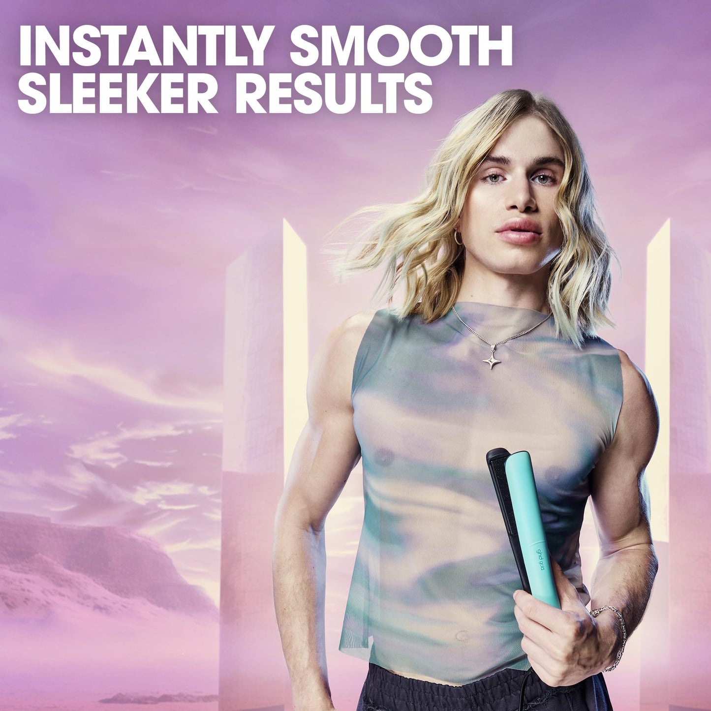 ghd Gold ― 1" Flat Iron Hair Straightener | Limited Edition in Mystic Aqua | Professional Ceramic Hair Straightening Styling Tool for Stronger Hair & More Color Protection