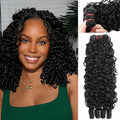 Burmese Curly Hair Bundles Water Wave 3C4A 12" - Natural Black, 3 Bundles