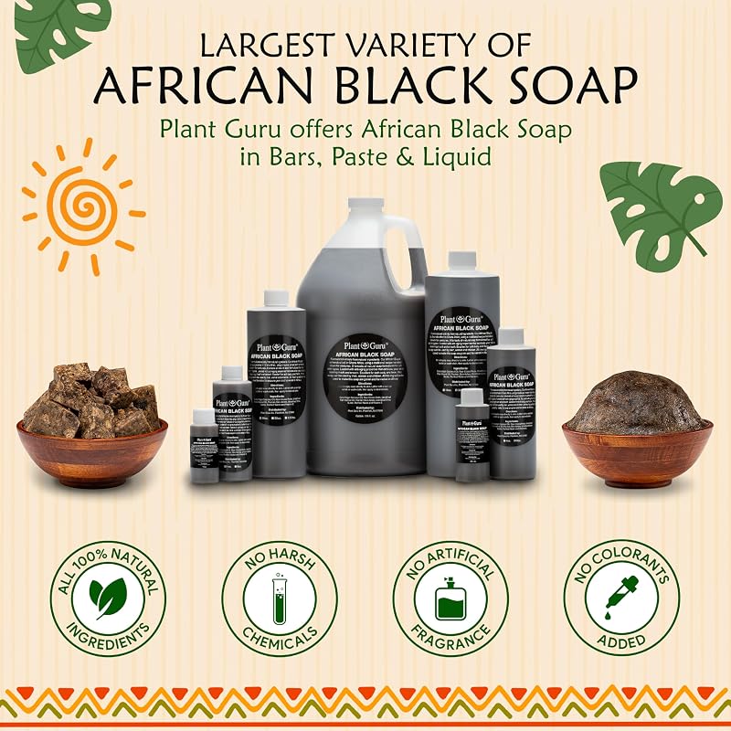 Unscented African Black Soap 3 lb Bulk Bars – 100% Natural, Ghana Origin