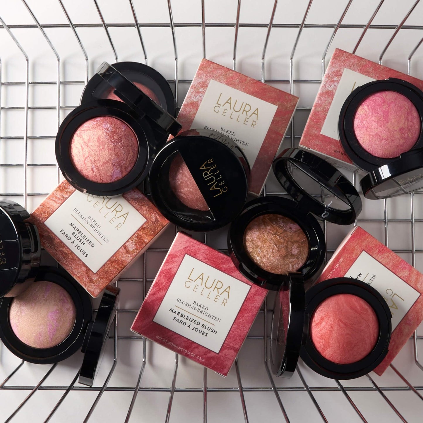 LAURA GELLER NEW YORK Baked Blush-n-Brighten Marbleized Blush for Cheeks - Pink Buttercream - Natural Finish - Buildable Color