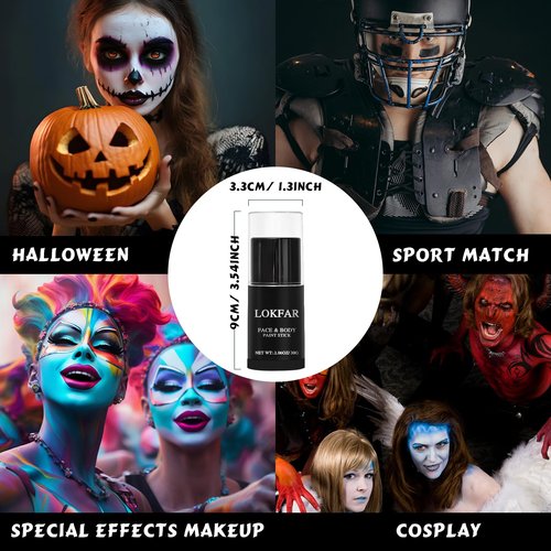 LOKFAR Orange Face Paint Stick, Orange Body Paint Halloween Face-Paint Make Up, Orange Eye Black Stick for Sports, Waterproof Full-Coverage Orange Face Makeup for Halloween Pumpkin Tige Cosplay Makeup