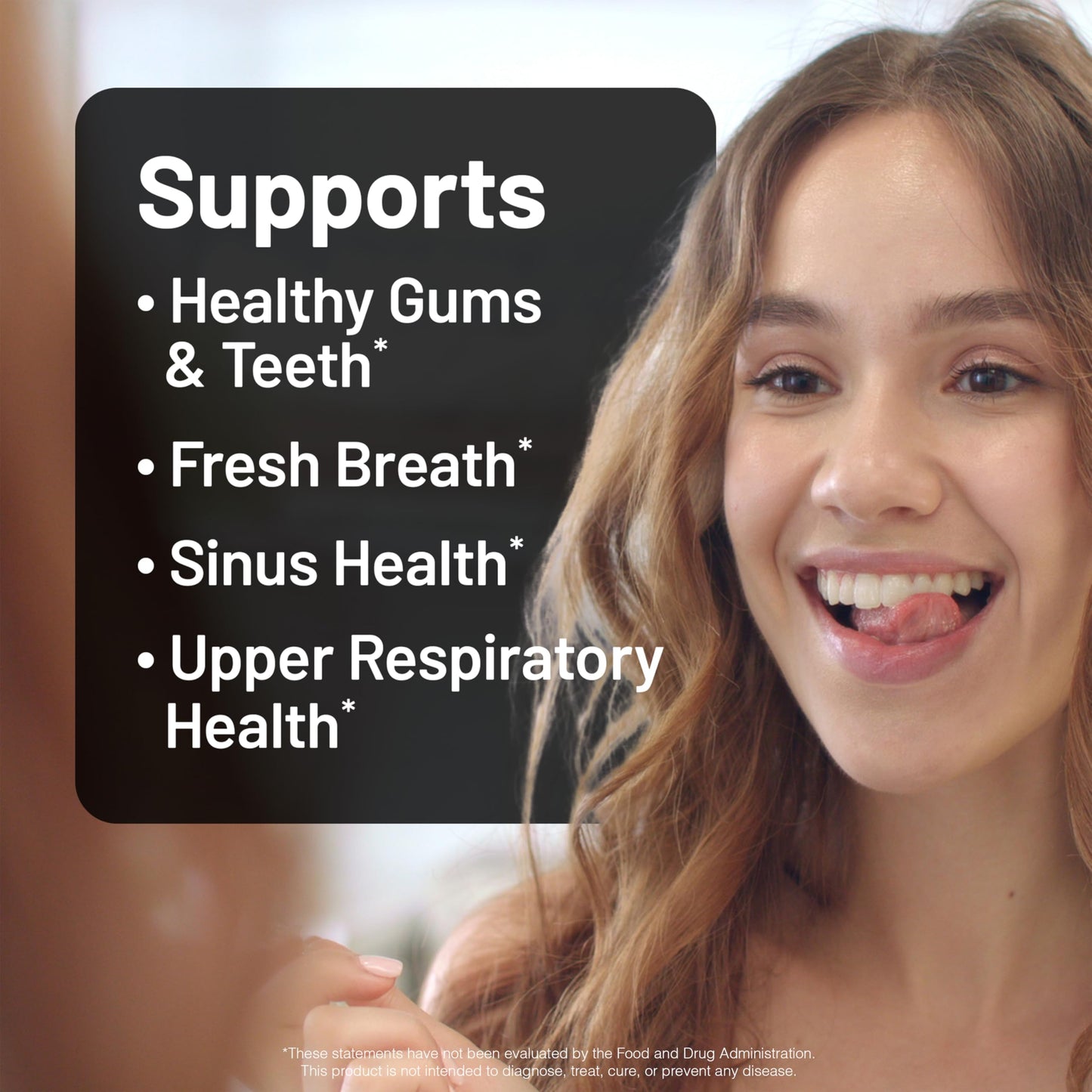 NatureWise Oral Probiotics for Teeth and Gums + Fresh Breath* - Chewable Sugar-Free Mint Tablet - Lactobacillus reuteri Chewable - Oral Health Probiotics For Kids & Adults - 50 Count[50-Day Supply]