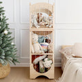 Stuffed Animal Storage Toy Organizer in Wood – Kid Bedroom Cabinet with Wheels