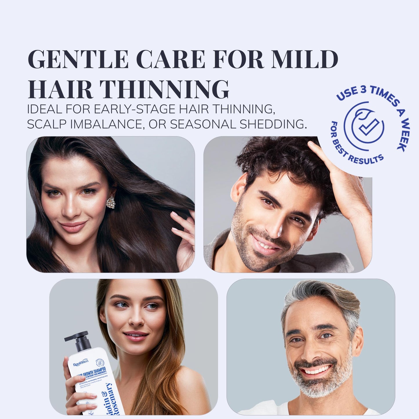 Biotin & Rosemary Shampoo for Hair Growth: Hair Loss Shampoo for Thinning Hair Infused with Natural Nutrient Rich Ingredients for Hair thickening Sulfate Free 10 fl oz