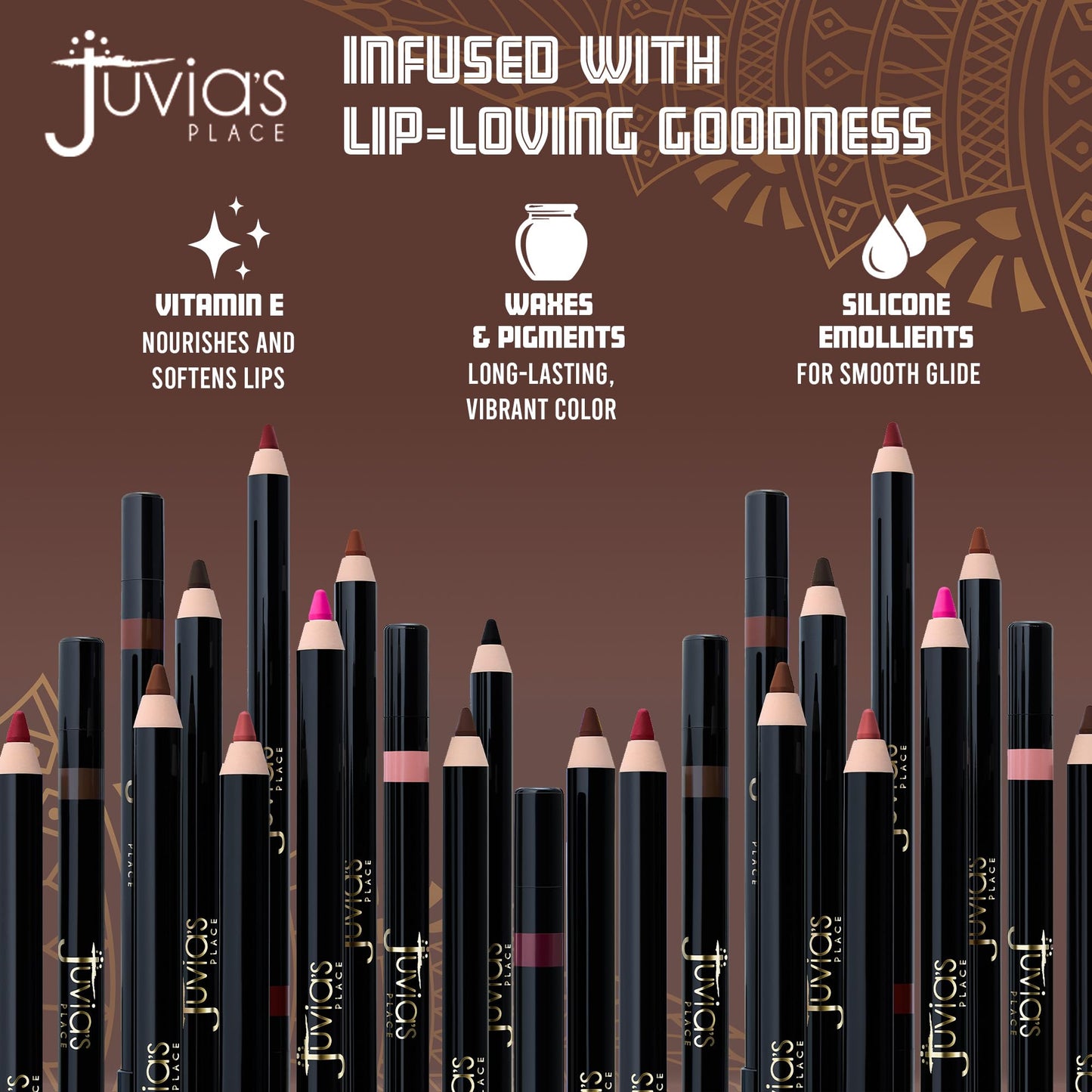 Juvia's Place Long Wear Lip Pencil – Rizz – Waterproof & Kiss-proof, Long Lasting Lip Liner, Smooth Makeup Application - Soft Matte Finish Base for Lipstick - 13 Hours of Wear for Everyday Use