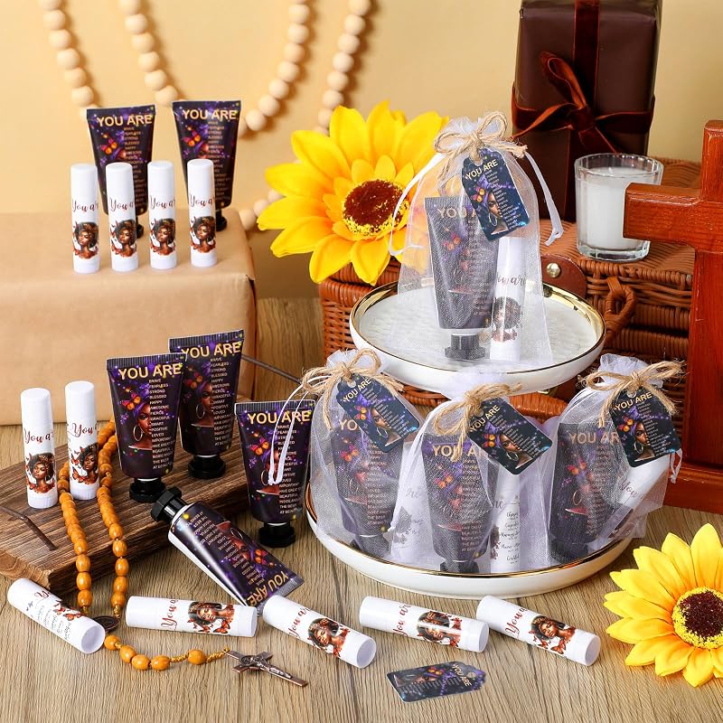 24Pcs Christian Hand Cream & Lip Balm Gift Set - African American Variation
