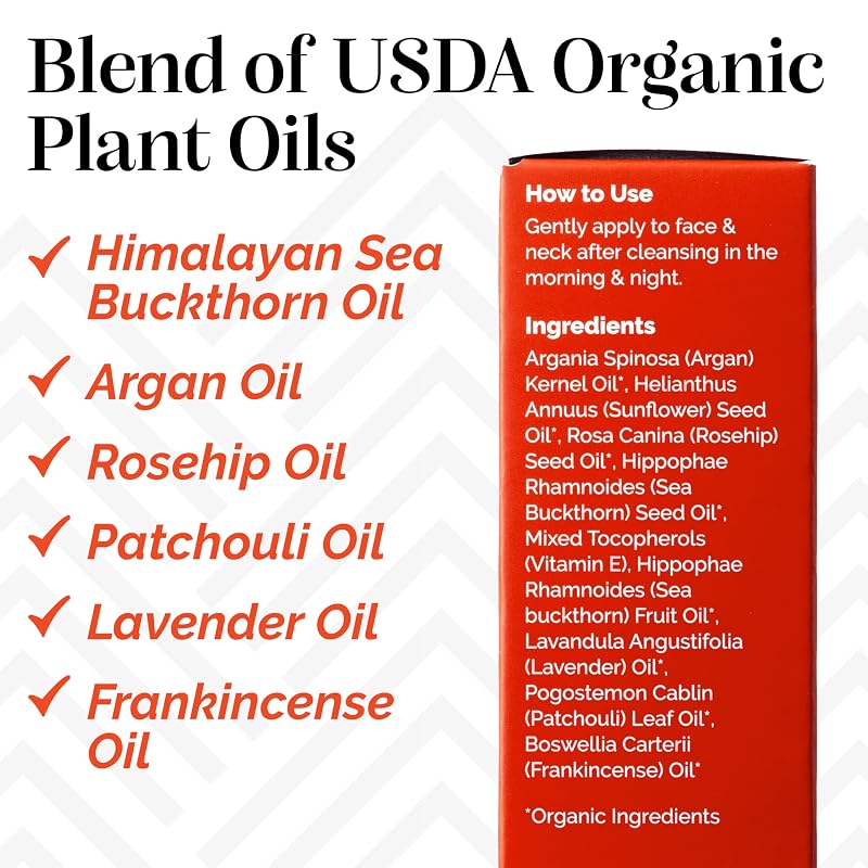 Luxe Oil with USDA Organic Essential Oils & Sea Buckthorn, 1oz
