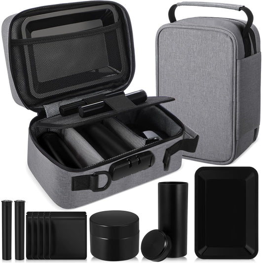 Wonderjune Smell resistant Bags with Combination Lock Storage Organization Container Tray, Jar, Tubes Seal Bags for Travel Gift for Men Women Home Storage Accessories(Gray)