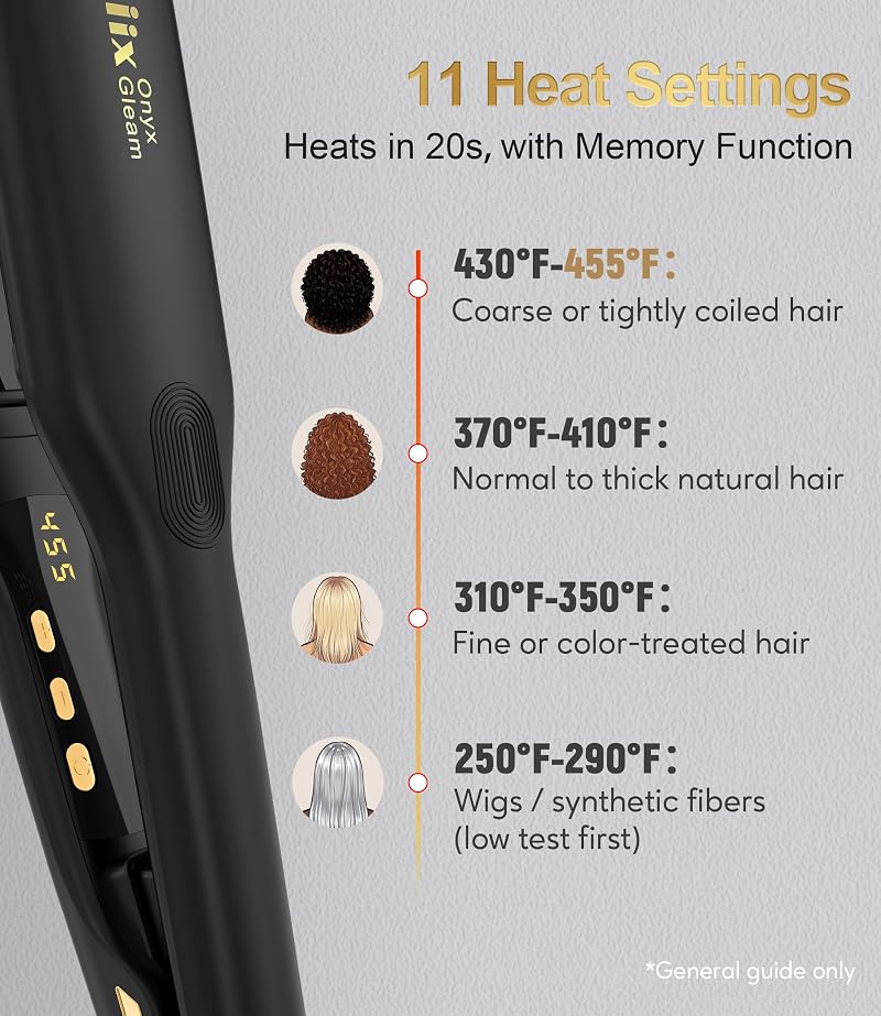 Terviiix 1.75in Flat Iron Hair Straightener for Thick Hair - 11 Heat Settings