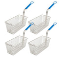 Commercial Deep Fryer Basket 4-Pack with Long Handle - 13.25 x 6.5 x 5.9 in