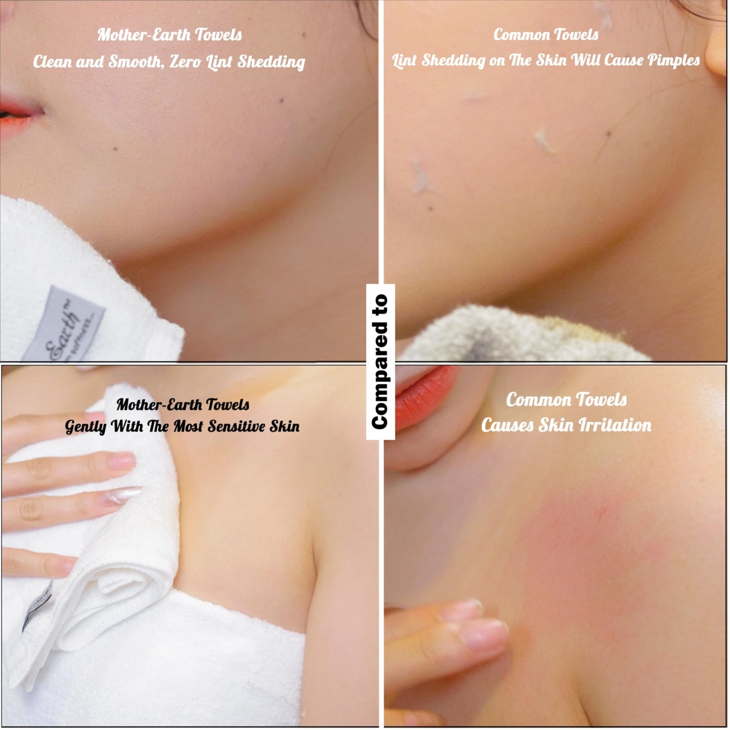 Mother-Earth 6-Pack Bath Washcloths 12"x12" - Soft and Absorbent Face Towels, Quick-Drying Wash Cloths for Sensitive Skin, Premium Quality for Daily Use (Pink Cotton)