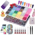 Multicolor 48 Color 48000 PCS Resin Rhinestones Nail Art Kit - Flatback Bedazzling Gems