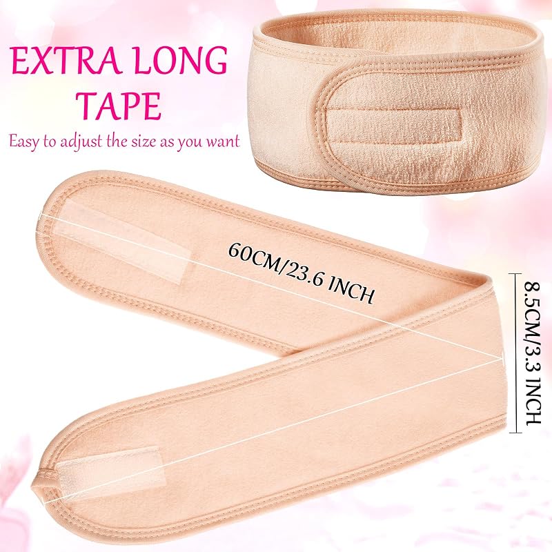 30 Pack Spa Headbands for Facial - Light Pink, Adjustable Hair Wrap (Variation: Light Pink+30)