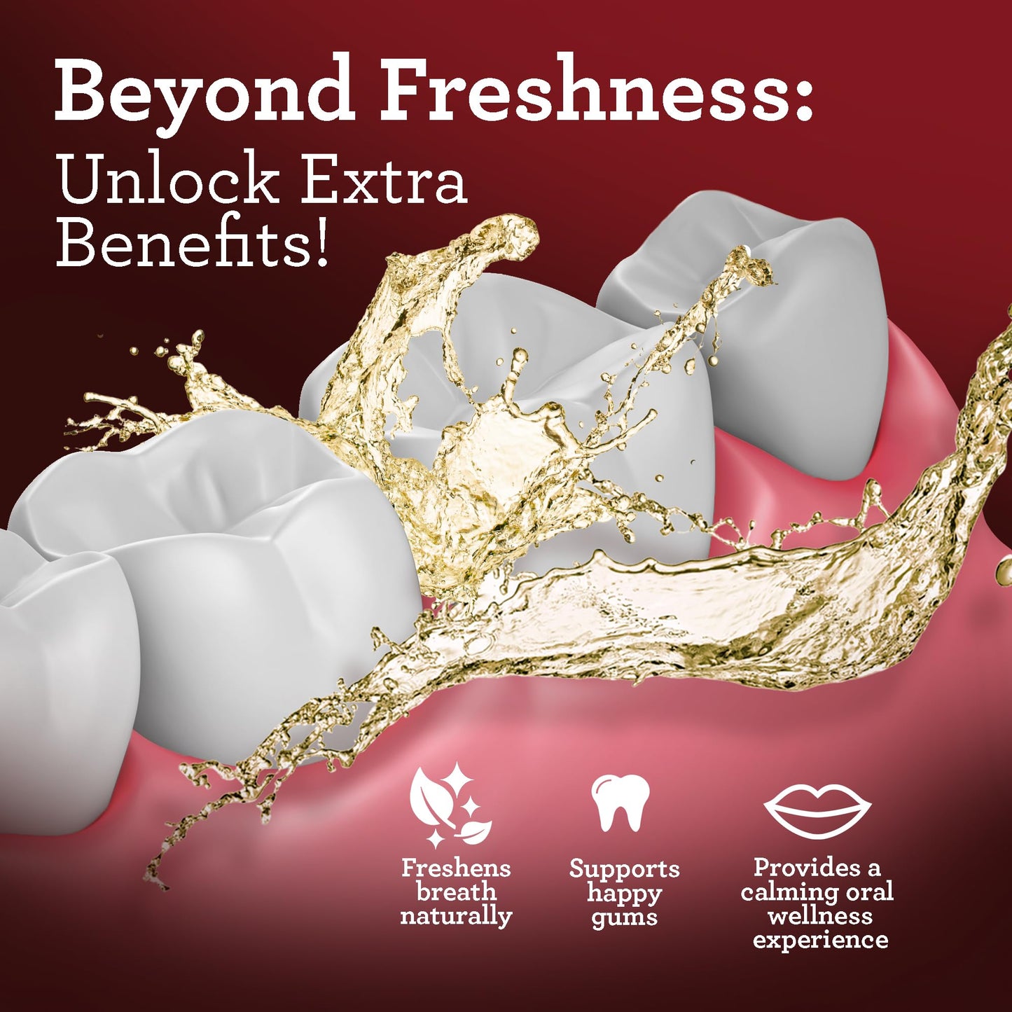 GuruNanda Ashwagandha Oil Pulling Mouthwash, Promotes Calmness, With Neem & Roman Chamomile for Fresh Breath & Happy Gums, Alcohol-Free, With Toothbrush & Tongue Scraper, 8 Oz