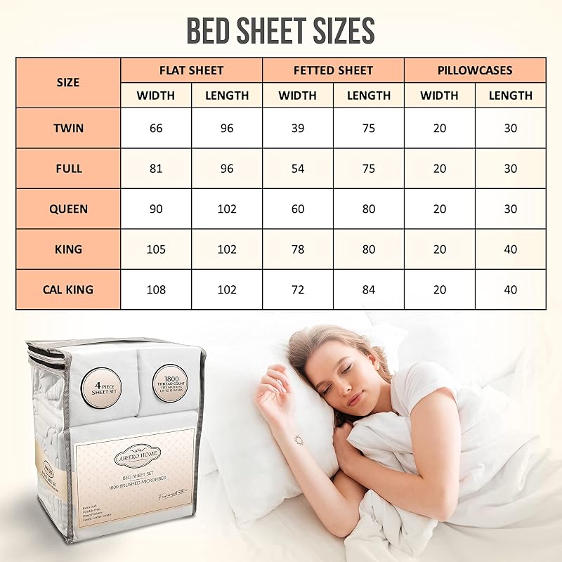 King Size Microfiber Sheets Set with Elastic Corner Straps - 4pc White (Variation: White+King)