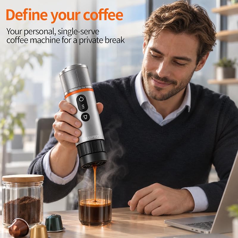 Portable Espresso Maker 13500mAh Self-Heating Electric Espresso Machine
