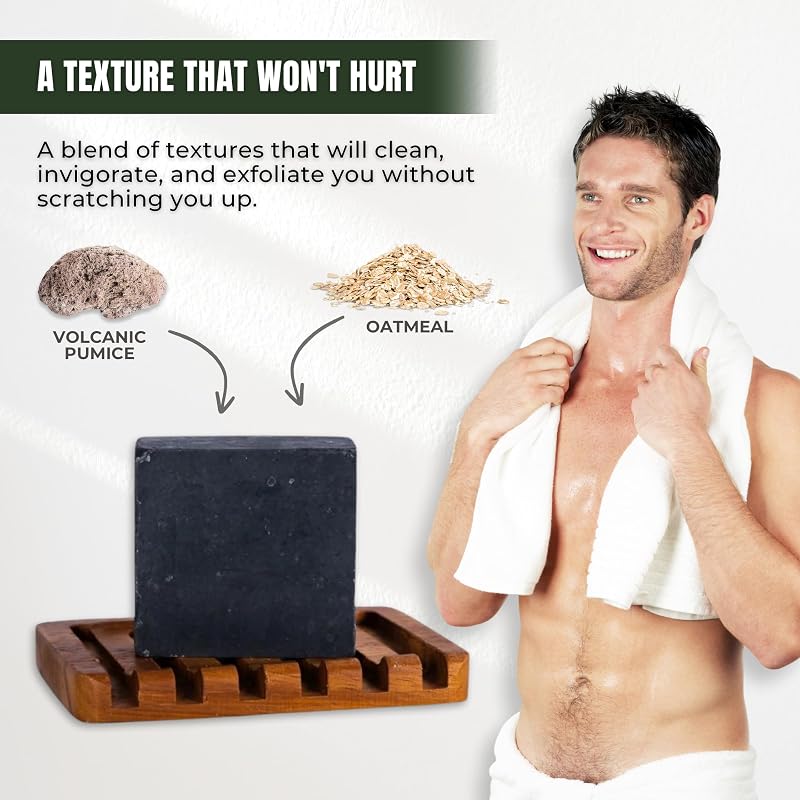 Pine Tar All Natural Bar Soap for Men – 3 Pack, Cold Process, Organic Shea Butter