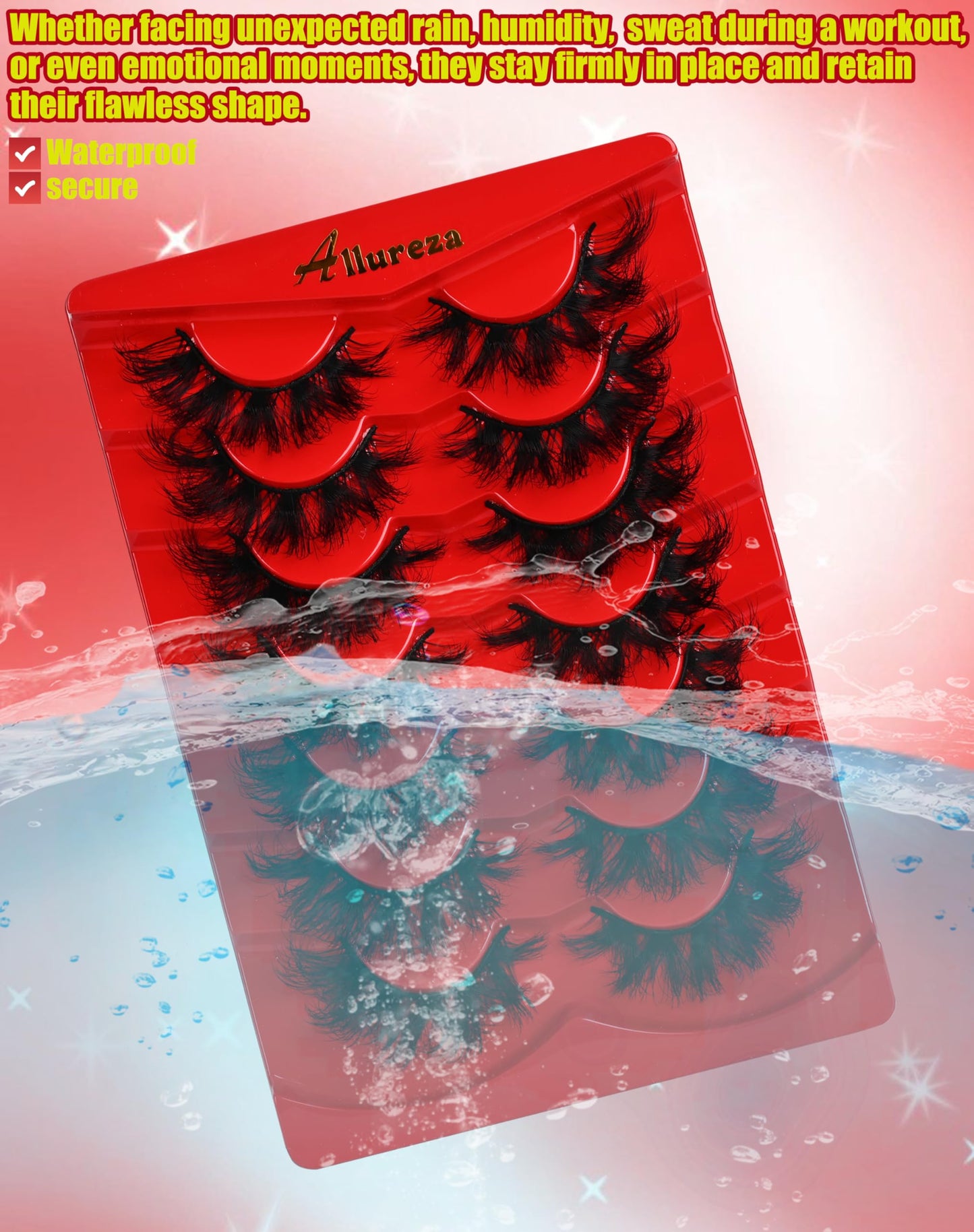 Strip Lashes That Look Like Lash Clusters 12-20mm Fluffy 80D Volume False Eyelashes Wispy Soft Curly Eye Lashes 7 Pairs Waterproof Faux Mink Lashes Big Personality Red Box Lashes, by Allureza