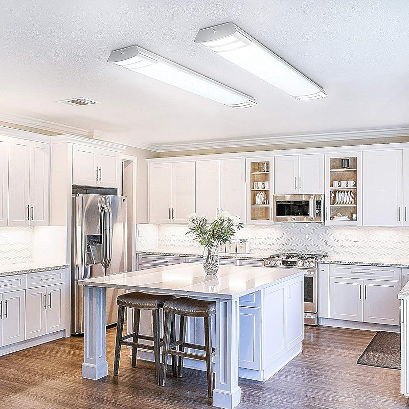 ANTLUX 4ft 40W 5000K LED Flush Mount Kitchen Light Fixture – 4500lm, 2-Pack