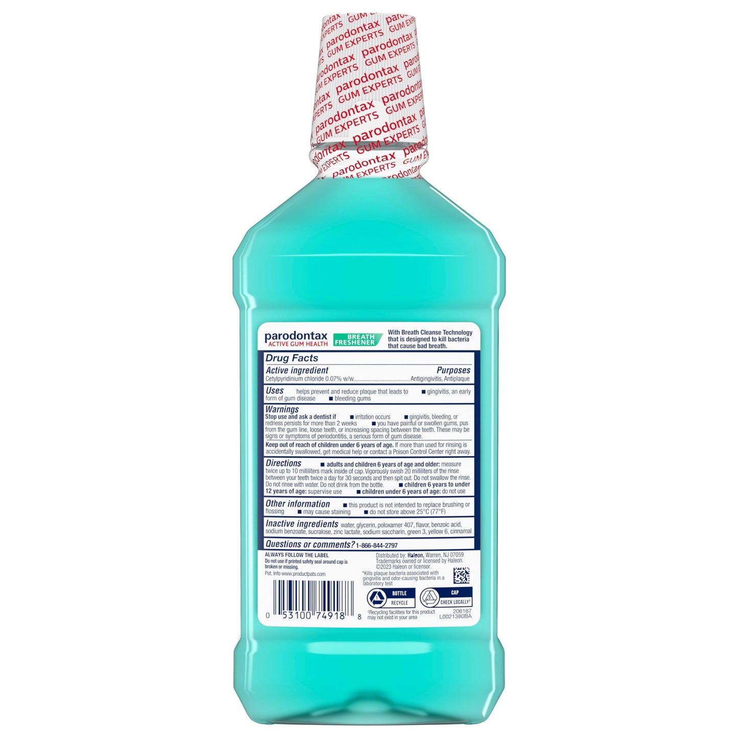 Parodontax Active Gum Health Breath Freshener Mouthwash, 3 x 16.9 fl oz