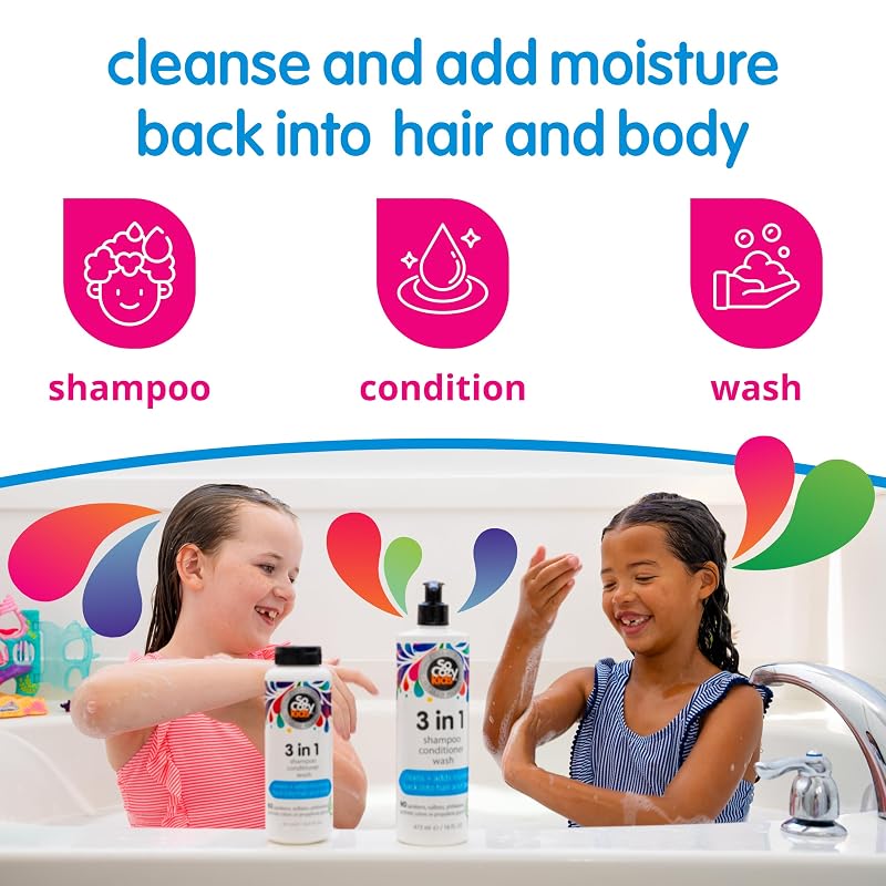 SoCozy 3-in-1 Kids Shampoo, Conditioner & Body Wash - 16 Fl Oz Pack of 2