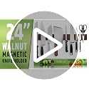 24 Inch Dark Walnut Magnetic Knife Holder - Wall Mount Kitchen Organizer - Upgraded Strong Magnets