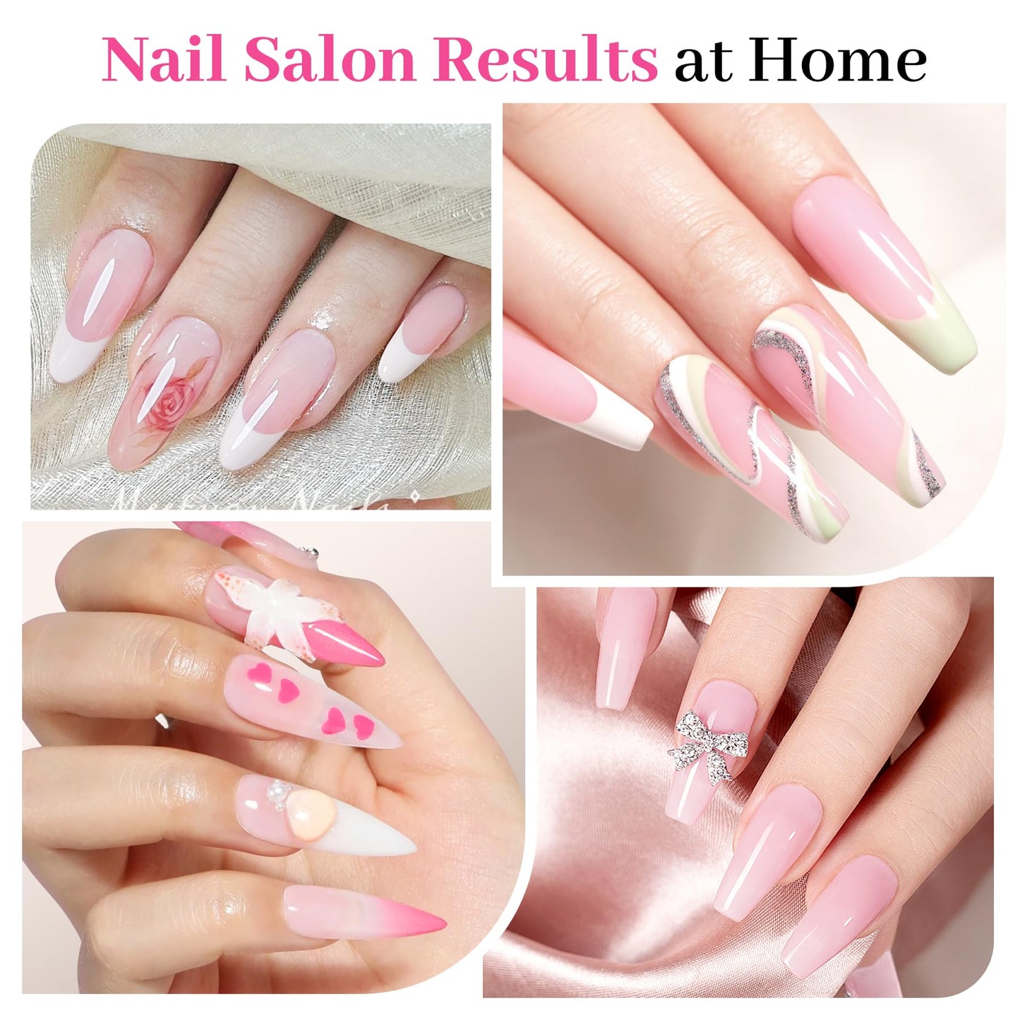 QIEK Baby Pink Gel Polish Builder, 8-in-One Builder Pastel Pink Nail Polish Strengthener Apex Enhancement Extension Hard Building Gel LED Lamp Cured Rubber Base Coat for DIY Salon Manicure Gifts 2025