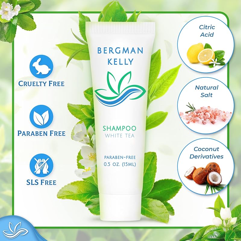 Travel Shampoo & Conditioner Set 0.5 oz Each - 100 Count, White Tea Scent (Variation: Mini Style 0.5 Ounce)