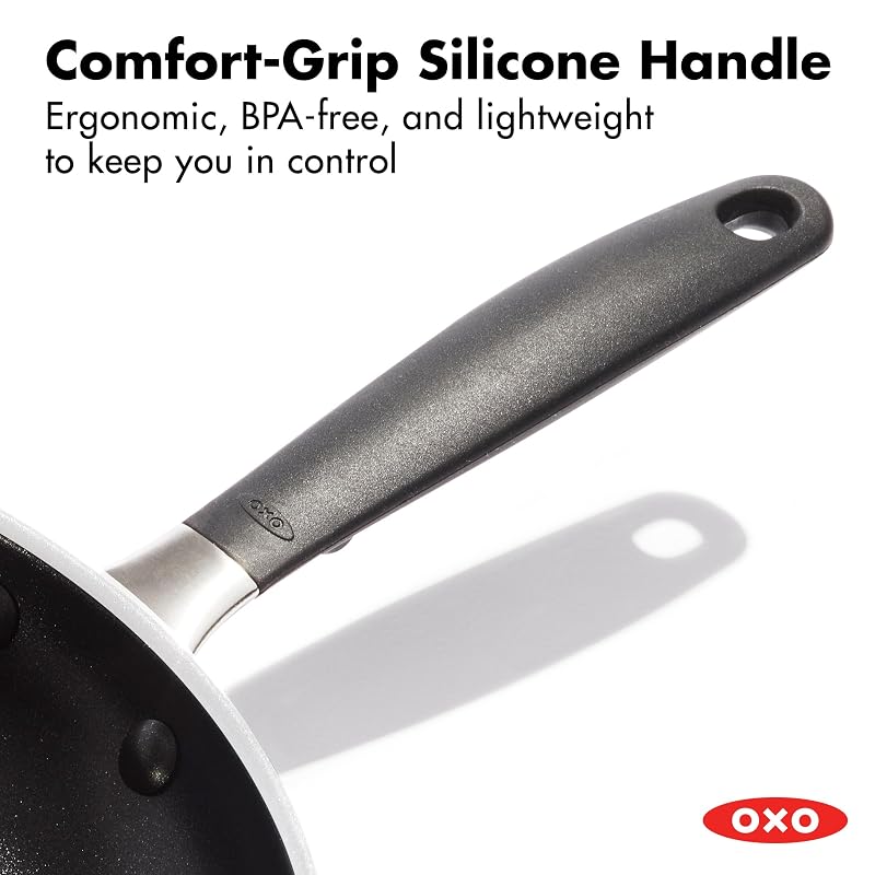 OXO 8" & 10" Nonstick Frying Pan Set — PFAS-Free Diamond Ceramic Skillets, Oven & Dishwasher Safe, Stay-Cool Silicone Handles