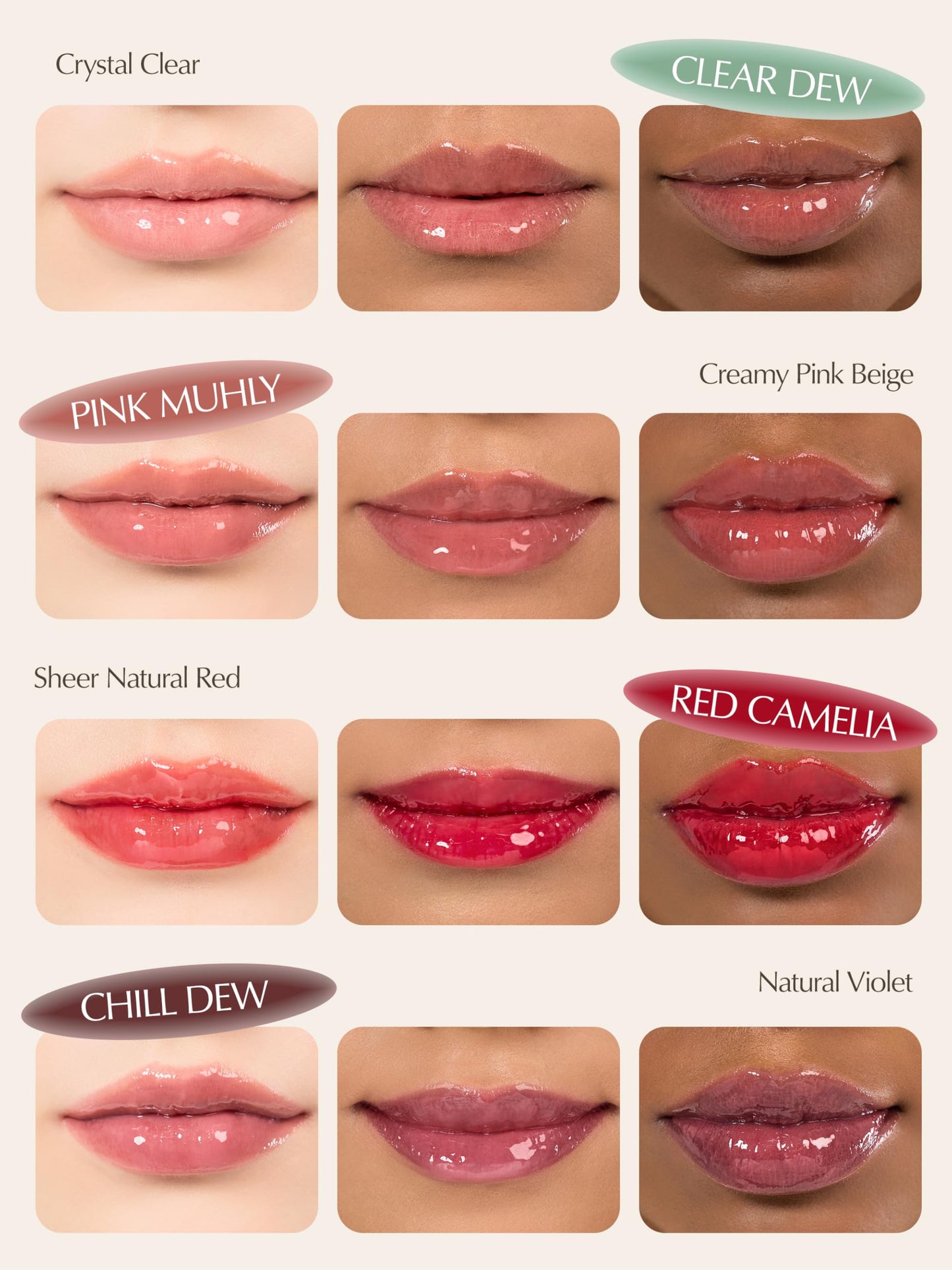 PINATE Natural Bloom Korean Lip Plumper Red Camelia | Moisturizing Lip Booster Plumping Oil Tint Serum Enriched w/Camellia & Safflower Serum| Non-Irritating Color Changing Lip Oil