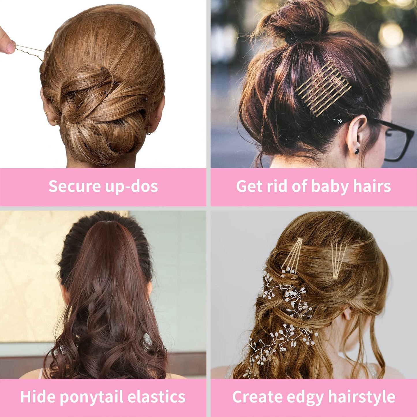 Vaincre Blonde Bobby Pin for Buns, 150 Count Hair Pins Bulk with Storage Case, Pain-Free Hair Clips for Women and Girls (Blonde, 2 inch)