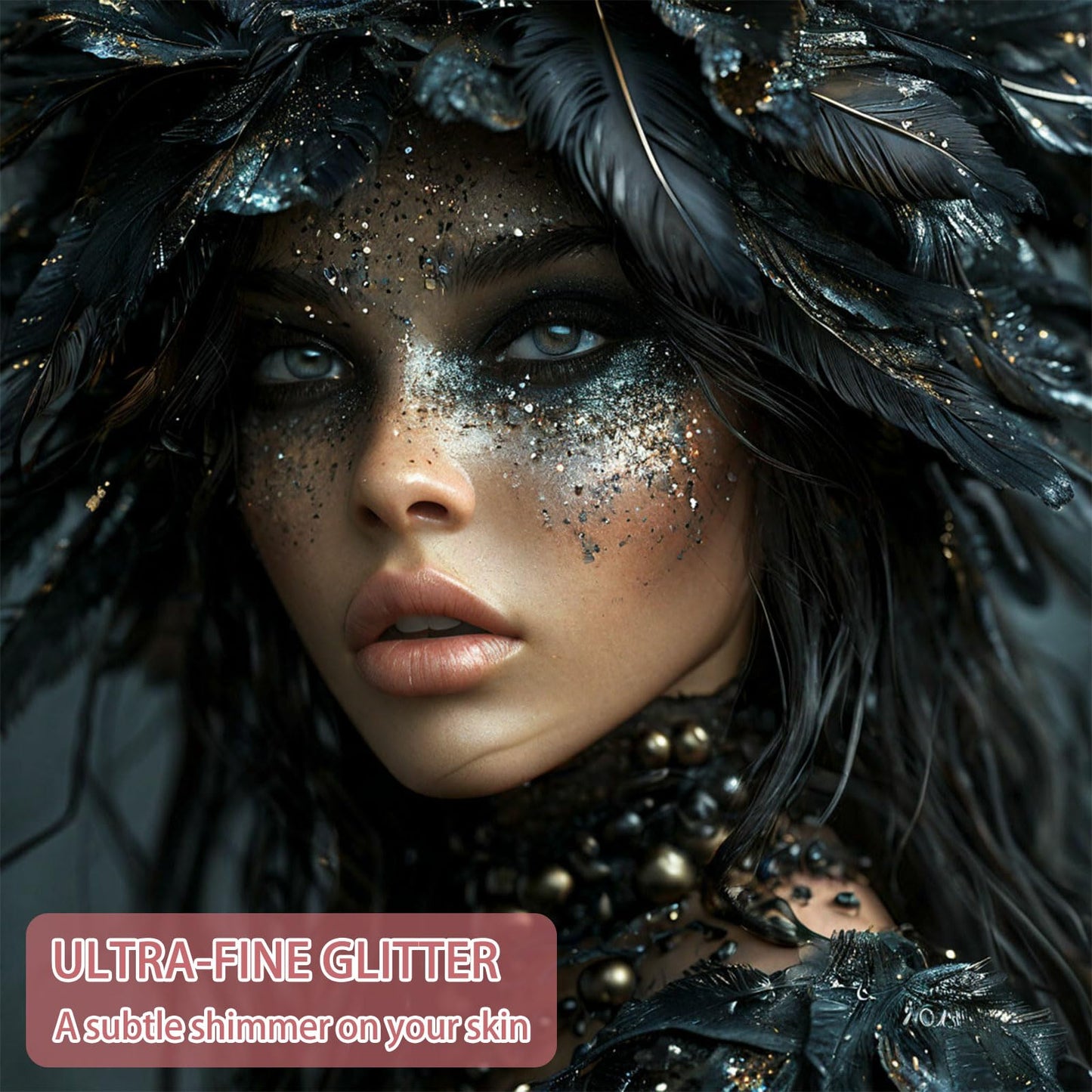 Etercycle Glitter Body Spray, Black Face Glitter for Women, Long-Lasting and Quick-Drying Shimmering Powder Extra Fine Glitter for Highlighter Makeup Festival Party Concert Rave Accessories