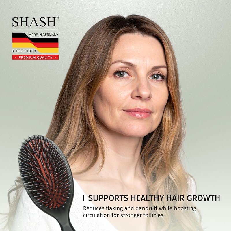 Shash Since 1869 Hand Made In Germany Nylon Hair Brush - Medium, Black Variation