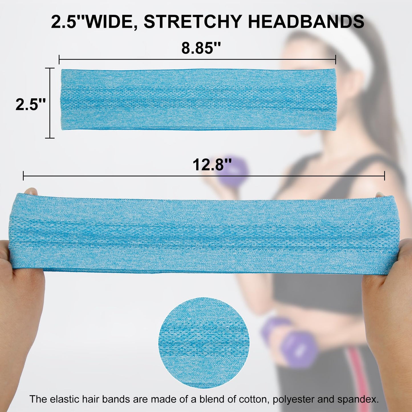 Sweat Bands Headbands for Women Non Slip, Workout Headbands with Grip - Women Sports Head Bands for Women's Hair, Moisture Wicking Sweatbands for Running Yoga Athletic