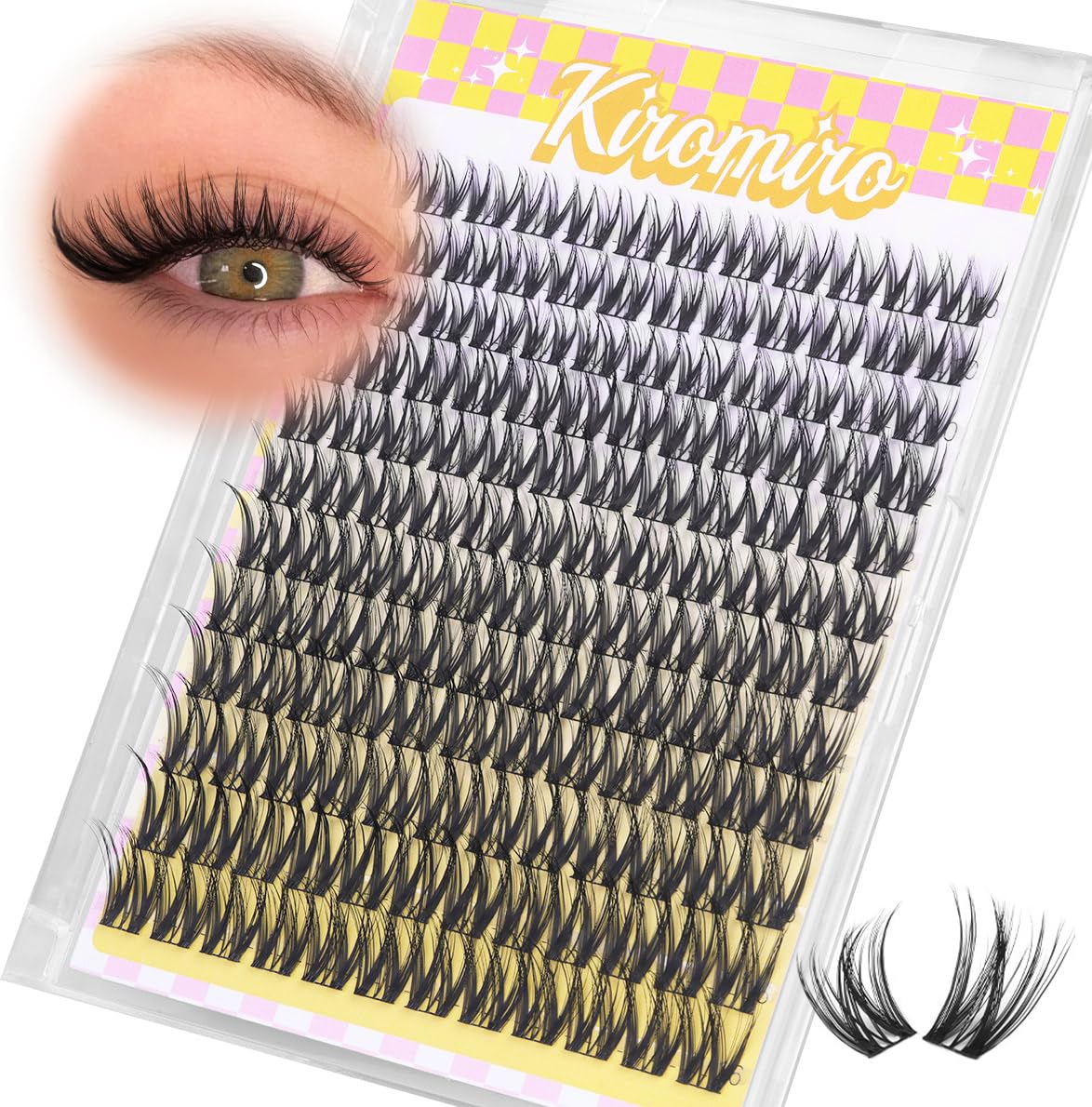 Wispy Lash Clusters Natural 10-16mm Cluster Eyelash Extensions DIY Individual Lashes Extensions Double Clusters Lash Soft Lightweight Eyelash Cluster