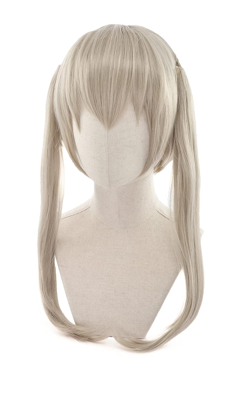 Grey Double Ponytail Cosplay Wig for Women - Short Base, Heat-Resistant