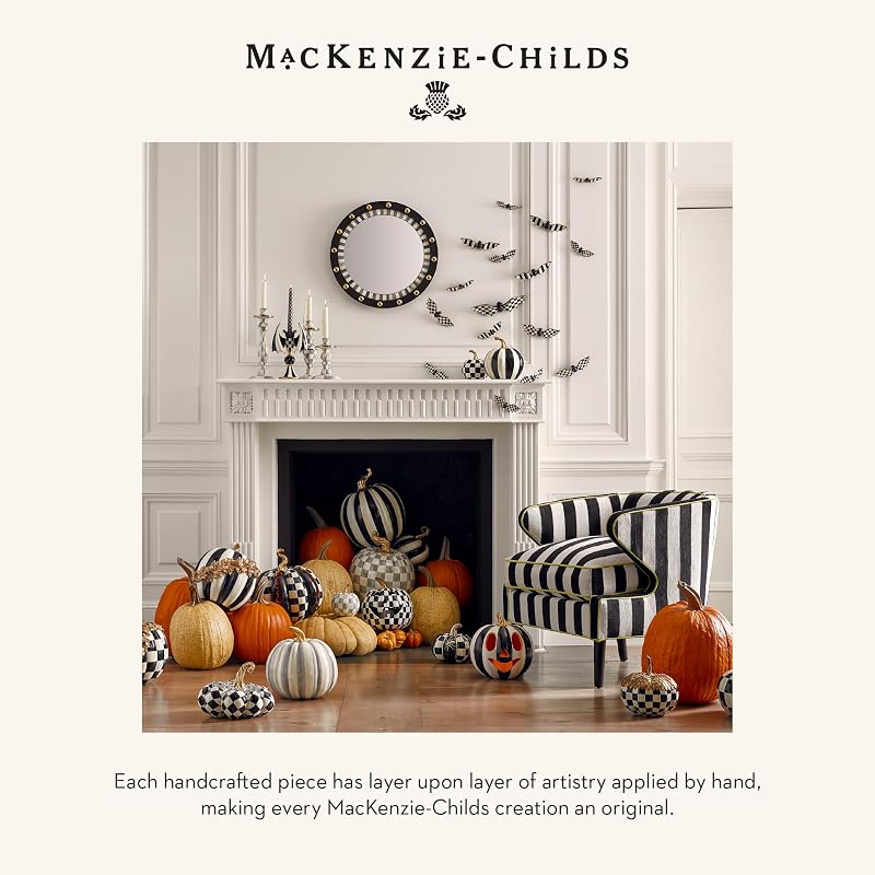 Courtly Check Decorative Acorns Set of 3 - Black & White Resin Fall Decor (Variation: Courtly+Set of 3)