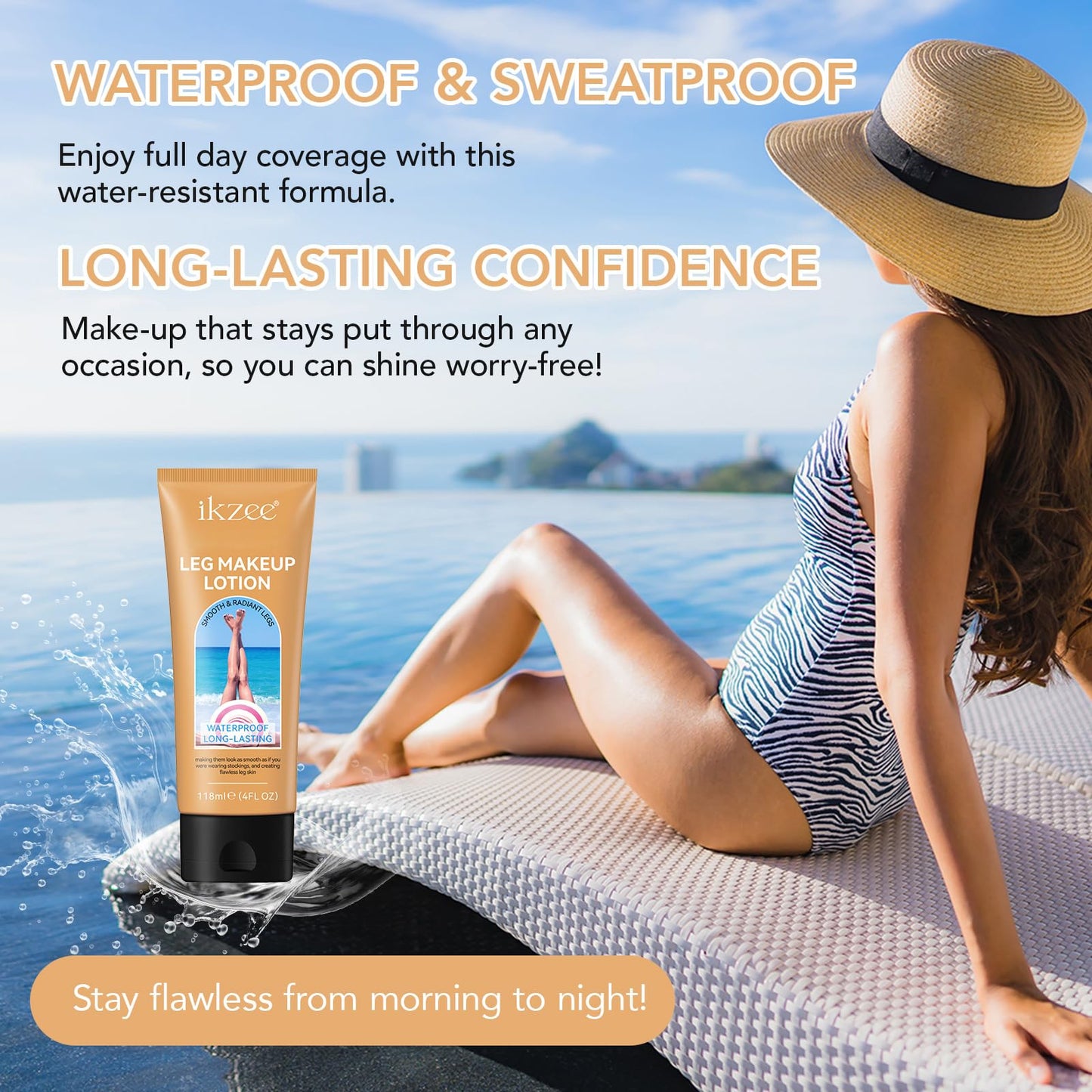 Leg Makeup Concealer, Flawless Body Cover Cream Waterproof Leg Cream, Leg Skin Tattoo Scars Concealer, Suitable for Natural, Healthy Skin Tones (#2)