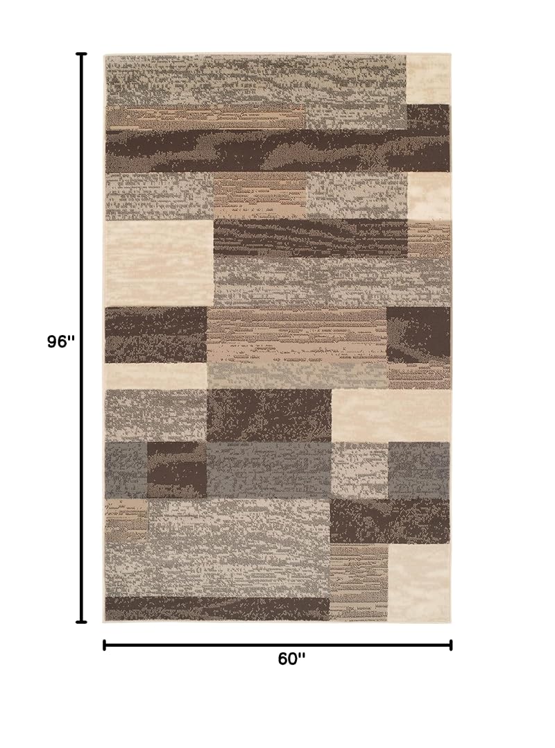 Slate 5'x8' Rockwood Geometric Indoor Area Rug - 0.31" Pile, 100% Polypropylene