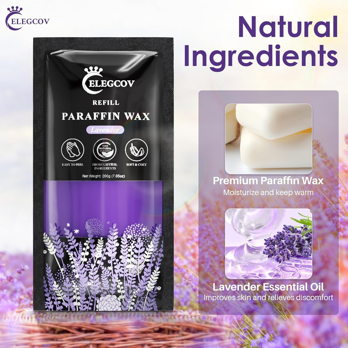 Lavender Scented Paraffin Wax Refills - 10 Pack for Hand & Feet Moisturizing Treatment