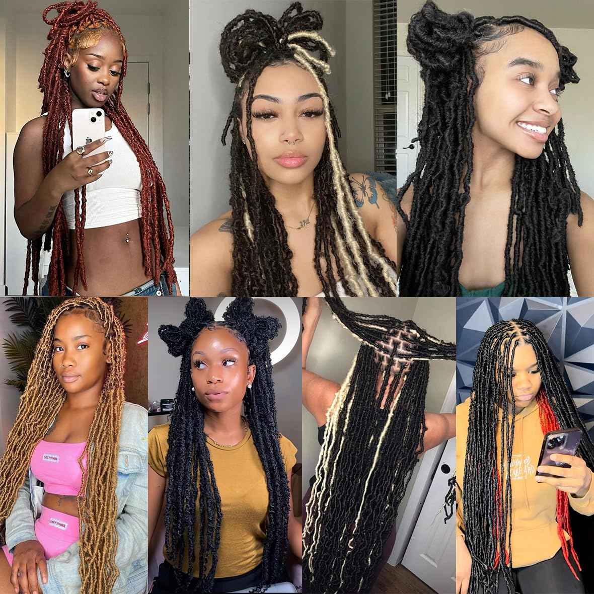 Youngther 24 Inch New Faux Locs Crochet Hair 6Pscks 84 stands Extensible New Goddess Soft Locs Crochet Hair Pre Looped Synthetic Crochet Braiding Hair for Black Women(24inch,6packs,1B)