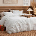 Bedsure Oversized King Comforter Set - Prewashed White 120x98