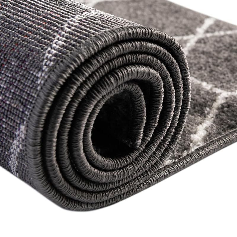 Unique Loom Trellis Frieze Area Rug - Geometric 6'1" x 9' Dark Gray/Ivory